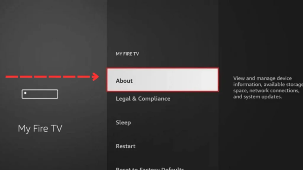 click about option in firetv