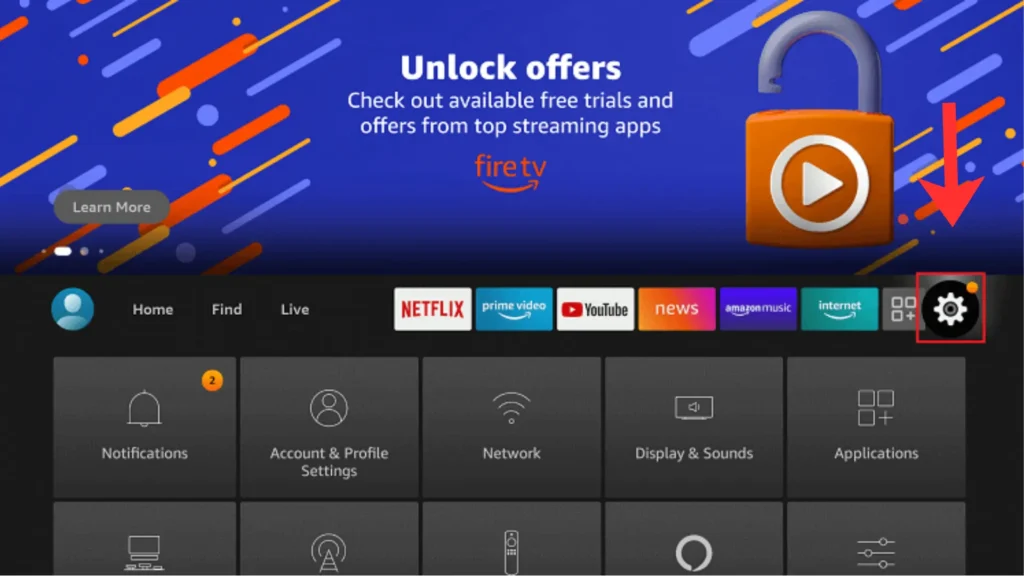Gear option in firetv