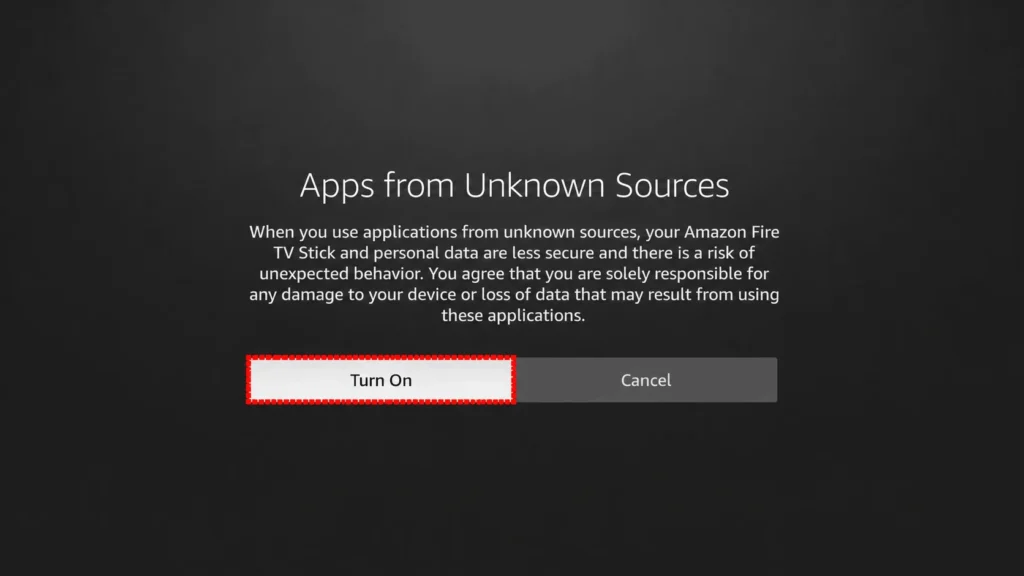 turn on option