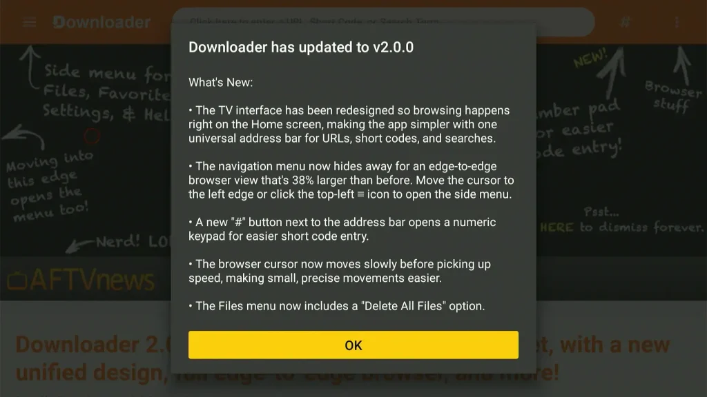 update popup